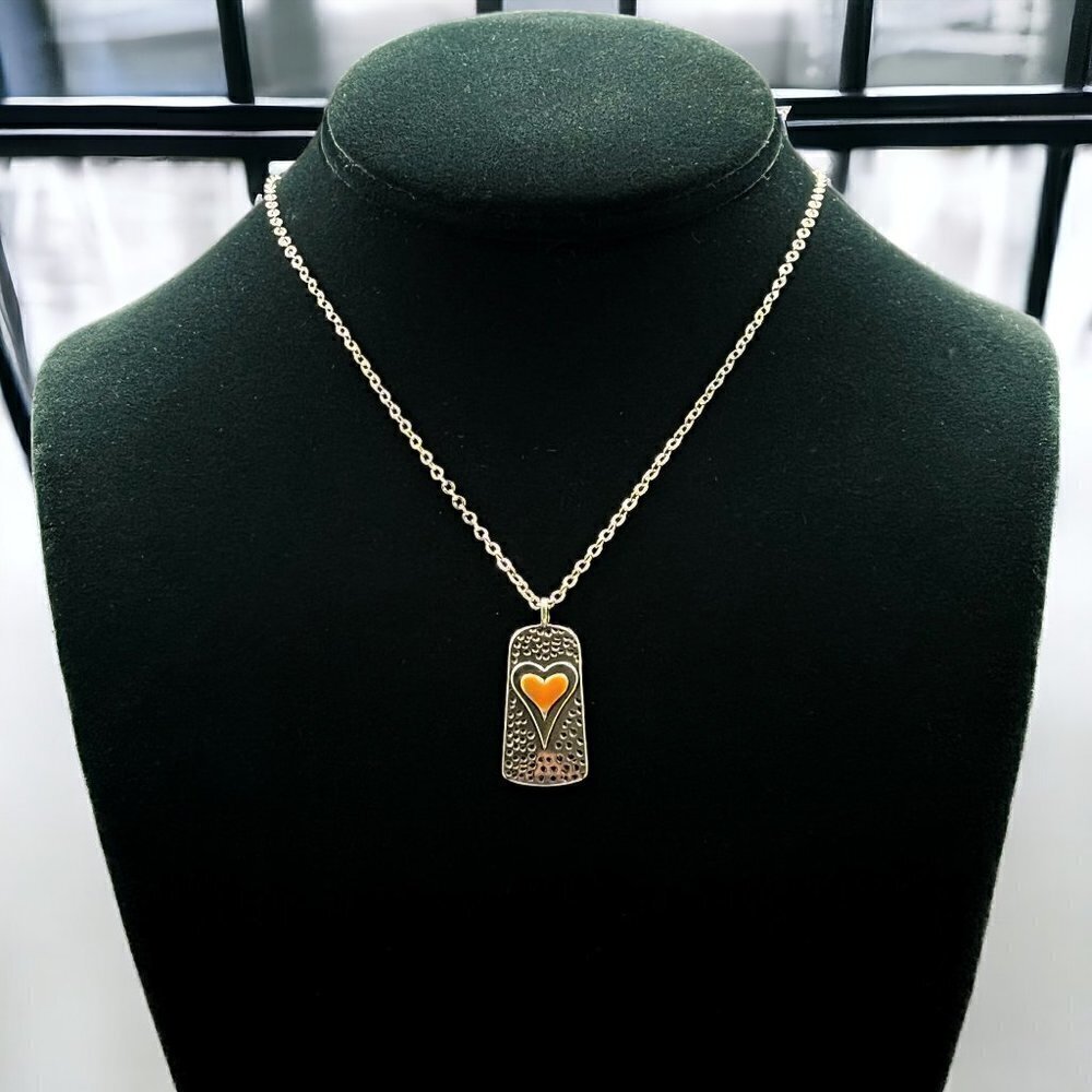 Silver Heart Necklace 18" | Minimalist Pendant - Picture 4 of 4